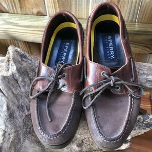 Sperry Top-Siders Brown Leather Lace Up Boat Shoes